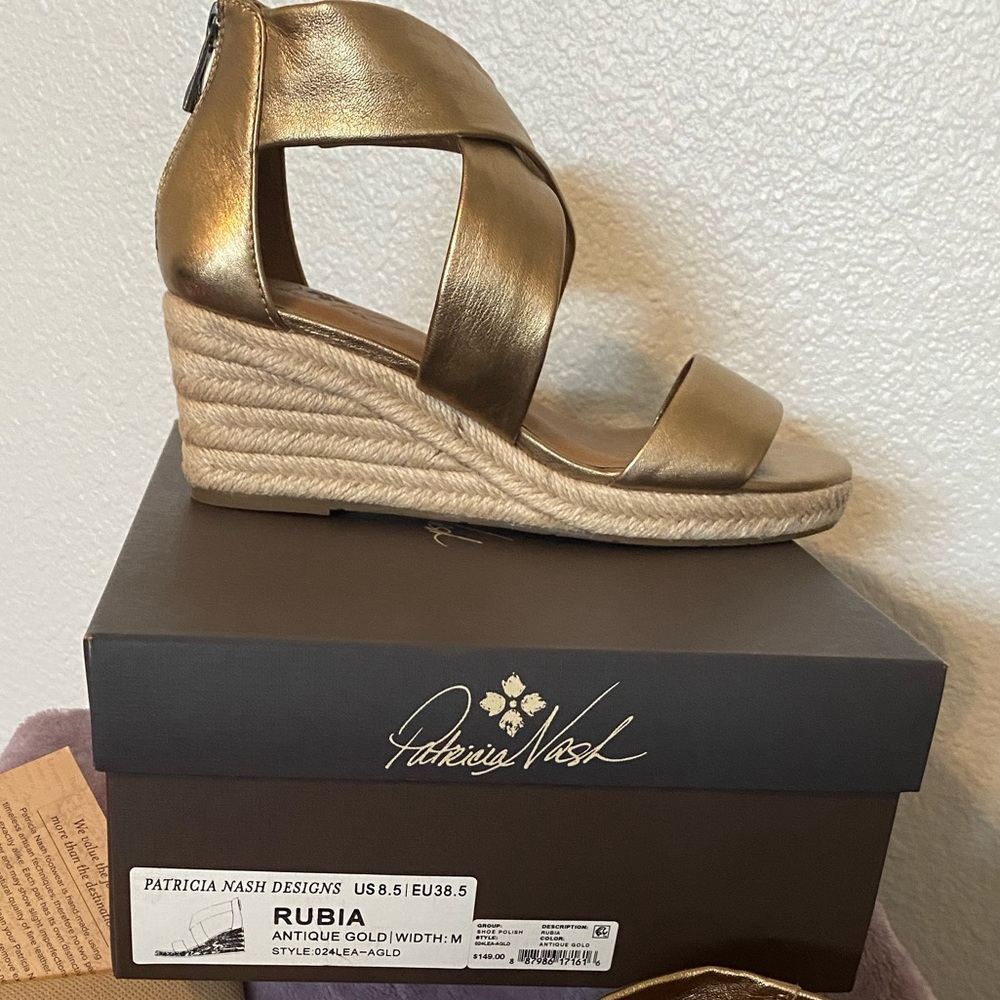 Patricia Nash Rubia Wedge Sandals NEW Sz 8.5 - Picture 2 of 3